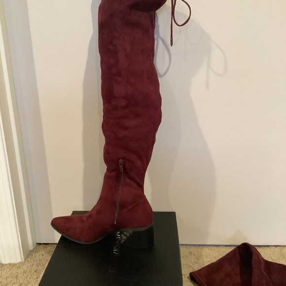 Over the Knee Suede fabric Boots - Picture 1 of 2